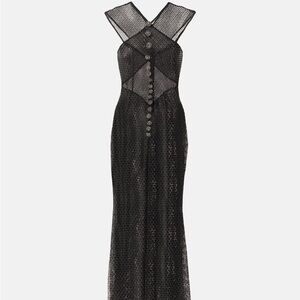 Self-Portrait Embellished Fishnet Maxi Dress
